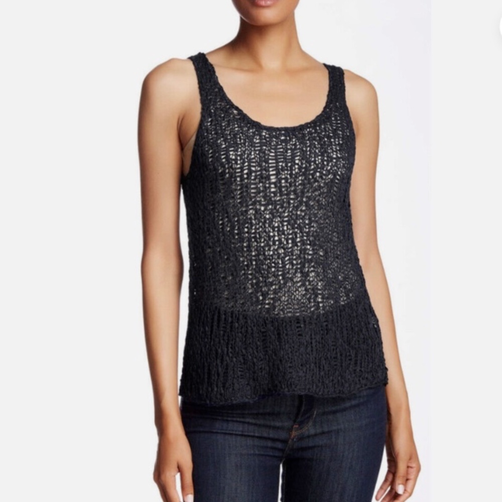 NEW Eileen Fisher Black Knit Tank Top Size Small